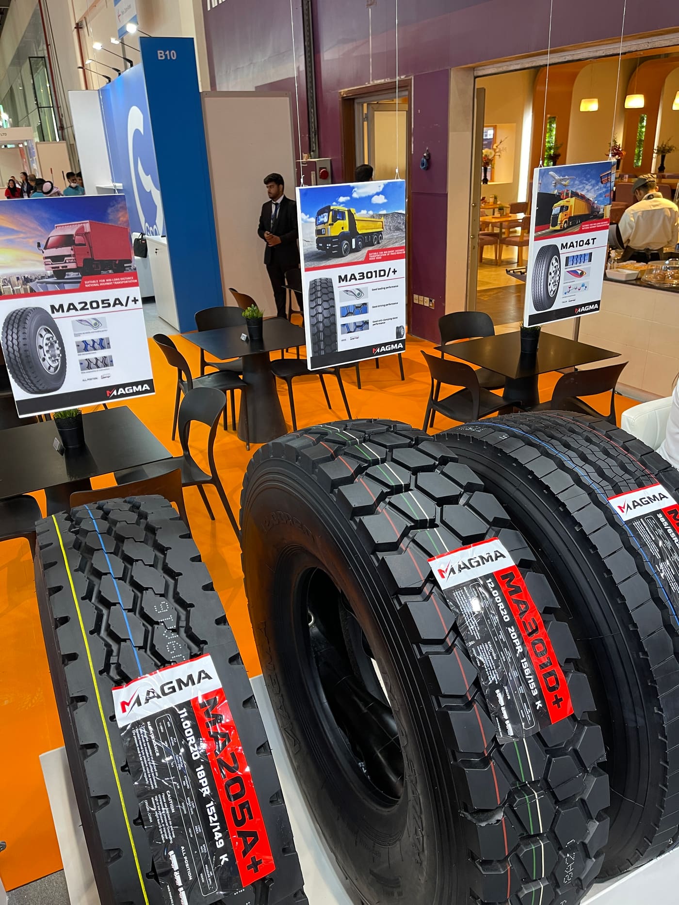 MAGMA truck tyres on display